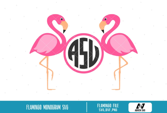 Flamingo Monogram Graphics for Crafts and Branding