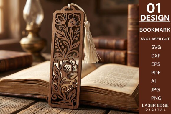 Floral Bookmark Laser Cut SVG for Local Business Branding