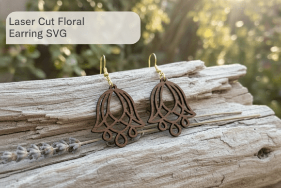 Laser Cut Floral Earring SVG for Website and Editorial Design