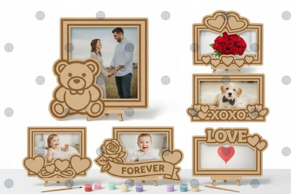Laser Cut Valentine Photo Frame SVG Bundle for Valentine S Day
