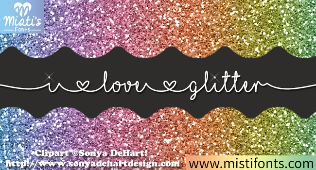 MF I Love Glitter Clipart Version for Crafts and Designs Amp