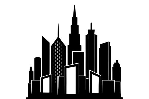 Modern City Skyline Silhouette Buildings: Essential Graphics & Illustrations