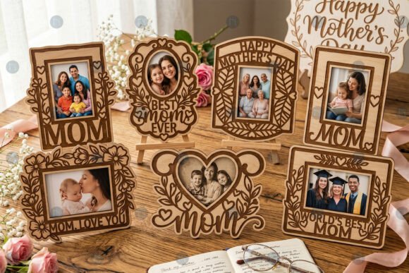 Mother's Day Photo Frame SVG Bundle for Laser Cutting