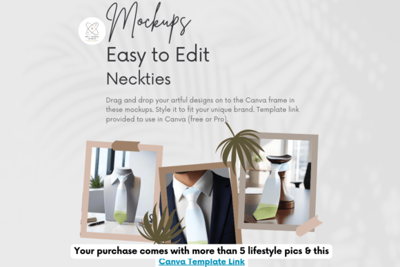 Necktie - Canva Frame Mockup for POD: Graphics & Product Catalogs