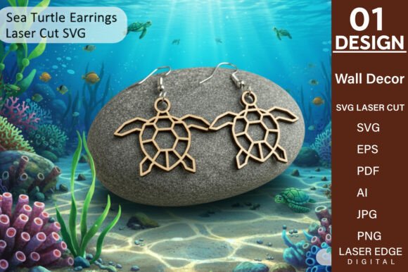 Sea Turtle Earrings Laser Cut SVG for Local Branding