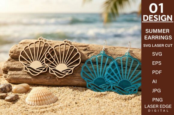 Summer Beach Earrings Laser Cut SVG Review