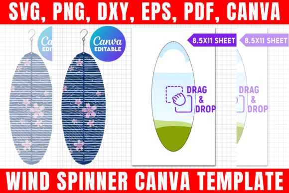 Wind Spinner Template, Wind Spinner SVG for Graphics and Print Templates